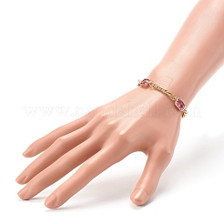 Rettangolo con bracciali in maglia di vetro&nbsp;BJEW-JB06275-05