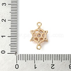 Colgantes de conector de circonita cúbica transparente con pavé de latón&nbsp;KK-G503-30G