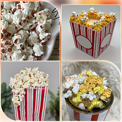 80 pz 8 stili di ornamenti in miniatura di popcorn di plastica&nbsp;RESI-SC0006-92