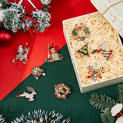 9 Stück 9 Stile Weihnachtsmotiv Strass Brosche&nbsp;JEWB-DC0001-33