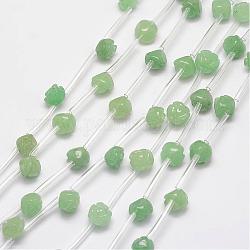Natürlichen grünen Aventurin Perlen, Rose, 10x5~9 mm, Bohrung: 1 mm