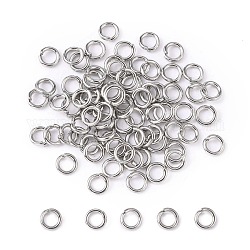 304 anelli di salto in acciaio inox, anelli di salto aperti, colore acciaio inossidabile, 6x1.2mm, diametro interno: 3.6mm