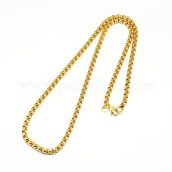 304 изготовление ожерелья из венецианской цепочки из нержавеющей стали, золотые, 24.02 дюйм (61 см), 3 мм