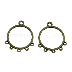 Тибетский стиль компоненты сплава кольцо люстра соединения, без кадмия, без никеля и без свинца, античная бронза, 30x25x2 мм, отверстие : 2 мм