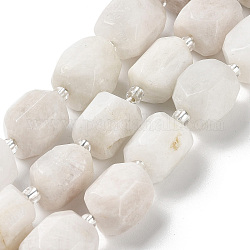 Bianco naturale perline pietra di luna fili, pepite, sfaccettato, con perline semi, 14~17x11~14x9~13.5mm, Foro: 1 mm, circa 20~22pcs/filo, 15.16~15.75 pollice (38.5~40 cm)