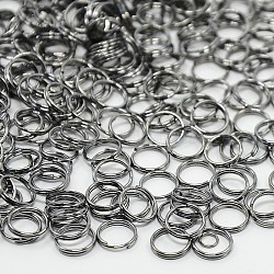 Железные разрезные кольца, кольца с двойной петлей, без кадмия и без никеля, металлический черный, 8 мм диаметром, толстый 1.6 мм , около 7.2 мм внутренним диаметром