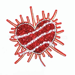 Accessori per costume con strass e paillettes a forma di cuore, per San Valentino, rosso ciliegia, 161x146mm