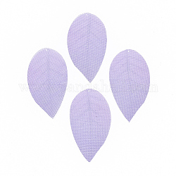 Gros pendentifs en tissu organza polyester, pour la fabrication de bijoux de bricolage, feuille, support violet, 40x23mm, Trou: 0.5mm