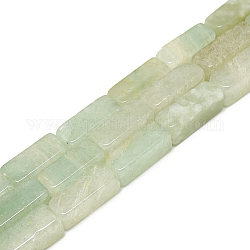 Chapelets de perles en aventurine vert naturel, cuboïde, 20~21x8~8.5x8~8.5mm, Trou: 1mm, Environ 19 pcs/chapelet, 15.5 pouce