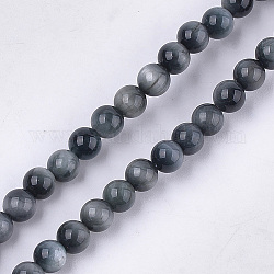 Fili di perle di occhio di falco naturale, pietra occhio d'aquila, grado a, tondo, 4mm, Foro: 0.8 mm, circa 43~45pcs/filo, 7.6 pollice