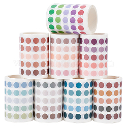 Craspire japanischer Papier selbstklebender Aufkleber, Farbverlauf, Flachrund, Mischfarbe, 8 mm, 3 m / Rolle, 8 Farben, 1 Rolle / Farbe, 8 Rollen / Satz