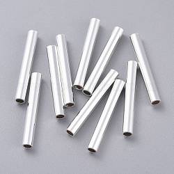 Perles de tube en 304 acier inoxydable, couleur d'argent, 30x4mm, Trou: 2.5mm