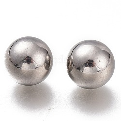 Perles en 304 acier inoxydable, pas de trous / non percés, rond solide, couleur inoxydable, 10mm