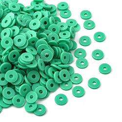Eco-Friendly Handmade Polymer Clay Beads, for DIY Jewelry Crafts Supplies, Disc/Flat Round, Heishi Beads, Spring Green, 8x1mm, Hole: 1.5mm, about 10000pcs/bag