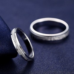 Bagues en laiton, avec strass, anneaux couple, thème de mariage pour les femmes, platine, cristal, diamètre intérieur: 17.2 mm