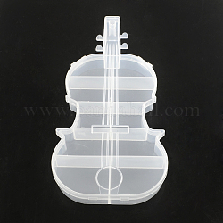 Recipientes de almacenamiento del grano plástico violín, 10 compartimentos, Claro, 21.8x10.8x2.5 cm