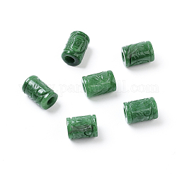 Natürliche Jade aus Myanmar / Burmese Jade, gefärbt, geschnitzt Spalte, 14~15x10~10.5 mm, Bohrung: 3.5~5 mm