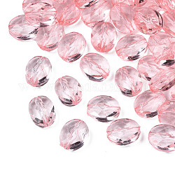 Perles en acrylique transparente, ovale, rose, 10x8x5.5mm, Trou: 1.5mm, environ 1550 pcs/500 g