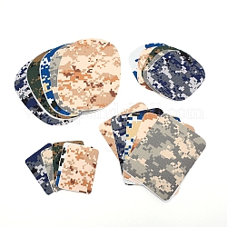 Patchs de colle thermofusible polyeter, motif de camouflage, rectangle et ovale, couleur mixte, 75~165x55~120x0.3mm, 20 pièces / kit
