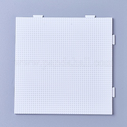 Abc panneaux perforés en plastique utilisés pour les perles à repasser 2.6mm diy, carrée, blanc, 145x145x6mm