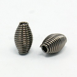 Perles de printemps de fer, Perles de bobine, gunmetal, 9 mm x 6  mm, Trou: 2mm, environ 2400 pcs/1000 g