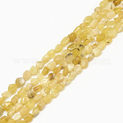 Natural Yellow Opal Beads Strands, Tumbled Stone, Nuggets, 4~15x4~8x3~7mm, Hole: 1mm, about 40~70pcs/strand, 15.7 inch