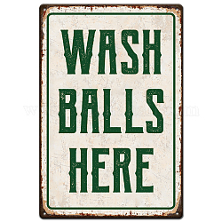 SUPERDANT Metal Tin Sign Wash Balls Here Vintage Iron Tin Sign Funny Metal Plaque Retro Room Man Cave Bars Wall Art Poster Housewarming Gift Decor for Bar Sportroom Cafes Pubs