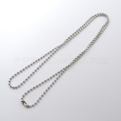 Stainless Steel Necklace Making, Stainless Steel Ball Chains, Stainless Steel Color, 23.6 inch(60cm), 2.5mm