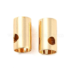Perlina in ottone con placcatura a cremagliera, colonna, oro, 6.8x3.7mm, Foro: 1.6 mm
