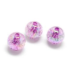 Knistern Stil Acryl Perlen, ab Farbe, Innenfarbe, Runde, lila, 18 mm, Bohrung: 4 mm, ca. 150 Stk. / 500 g