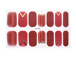 Полные наклейки для лака для ногтей, самоклеящийся, для дизайна ногтей наклейки маникюр советы украшения, темно-красный, 14шт / лист