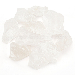 Perles de cristal de quartz naturel, pas de trous / non percés, pierre brute brute, pour culbuter, décoration, polir, enroulement de fil, guérison par les cristaux wicca et reiki, pépites, 29x26.50x9mm, environ 25 pcs/500 g, 500g