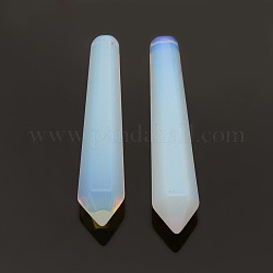 Faceted Opalite Bullet Pointed Beads, No Hole/Undrilled, 45~53x10~11mm