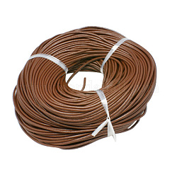 4mm Saddle Brown Color Cowhide Leather Beading Cords, DIY Jewelry Making Material for Leather Wrap Bracelets