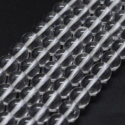 Natural Quartz Crystal Beads Strands, Rock Crystal Beads, Grade AB+, Round, 10mm, Hole: 1mm, about 39pcs/strand, 15.7 inch
