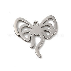 201 Stainless Steel Pendants, Laser Cut, Stainless Steel Color, Butterfly, 13x13x1mm, Hole: 0.8mm