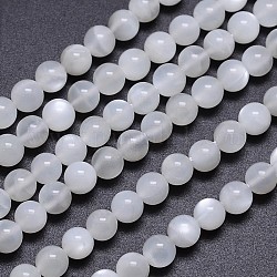 Натуральные белые круглые бусины из лунного камня, класс АА, 5 мм, отверстие : 1 мм, около 74 шт / нитка, 15.5 дюйм