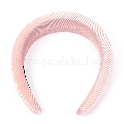 Haarbänder aus Samt, mit Schwamm im Inneren, Grosgrain-Muster, rosa, 15~40 mm, Innendurchmesser: 140x115 mm