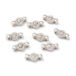 Alloy Grade A Rhinestone Bar Spacers, Two Holes, Platinum, 17x8x5.8mm, Hole: 1.6mm