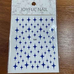 Decalcomanie di adesivi per nail art, autoadesiva, per le decorazioni delle punte delle unghie, stella e luna e cuore, blu royal, 10.1x7.9x0.04cm