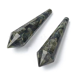 Perle naturali di diaspro di kambaba, top forato, per filo avvolto processo pendente, proiettile, 51.5~56x14.7~16.2mm, Foro: 1 mm
