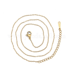 304 collar de cadenas de cable de acero inoxidable para hombres y mujeres, dorado, amplia: 1.2 mm, 15.75 pulgada (40 cm)