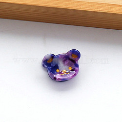 Cellulose Acetate(Resin) Claw Hair Clips, Cartoon Bear Shape Barrettes for Women Girls, Slate Blue, 20x28mm