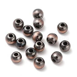 Perles acryliques opaques, ronde, cuivre plaqué, 4x3.3mm, Trou: 1.2mm