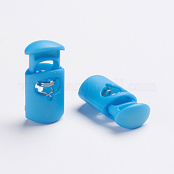 Federbandschlösser aus Kunststoff, 1-Loch, deepsky blau, 27~28x14x9 mm, Bohrung: 3x7.5 mm