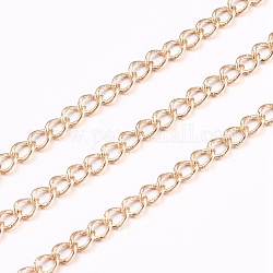 Brass Twisted Chains, Curb Chains, Soldered, Light Gold, 2.7x2x0.4mm