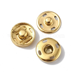 Placcatura ionica (ip) 202 bottoni a pressione in acciaio inossidabile, pulsanti indumento, accessori per il cucito, oro, 15x5.5mm