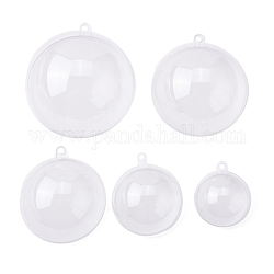 Arricraft 40sets 5 zu öffnende transparente Kunststoffanhänger im Stil, füllbare Plastikkugel-Weihnachtsverzierung, Runde, Transparent, 8sets / style