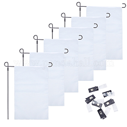 Globleland Polyester Gartenflagge, weiß, 446x295 mm, 12 Stück / Set