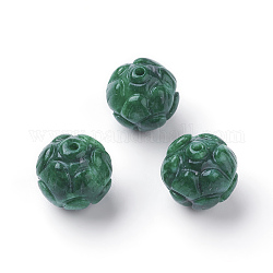 Natürliche Jade aus Myanmar / Burmese Jade, gefärbt, Runde, 11.5x11.5 mm, Bohrung: 1 mm